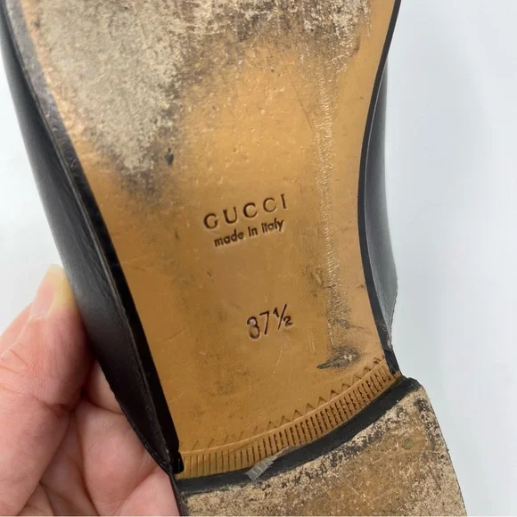 Gucci Black Leather Horsebit Backless Mules with Gold Hardware - Picture 10 of 11